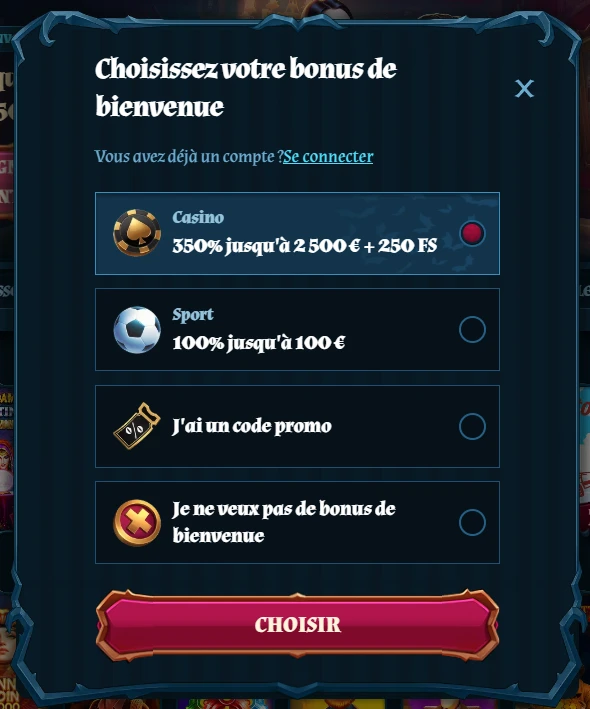 Fambet Casino Inscription